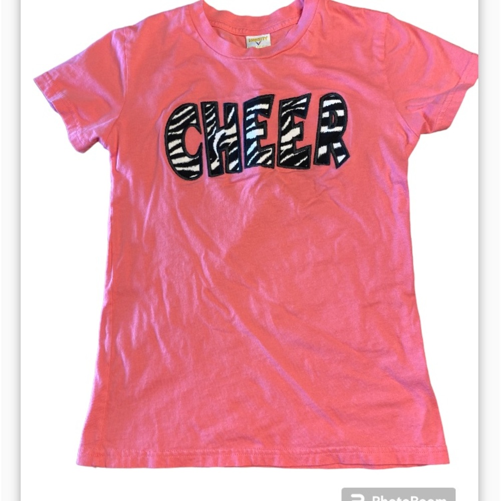 Varsity cheer T-shirt. Size medium.  Sale.